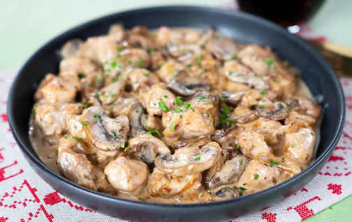 Chicken with Mushroom Cream Sauce